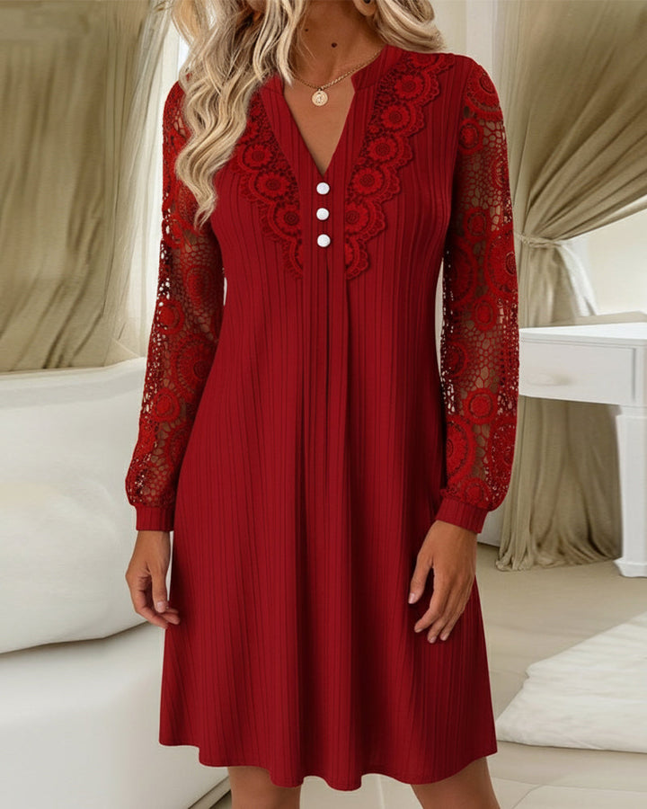 Amber | Lace V-Neck Dress